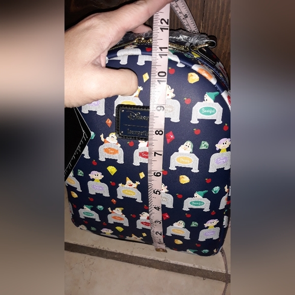 Loungefly Disney Snow White & the Seven Dwarves Beds Allover Print Mini Backpack - Picture 10 of 11